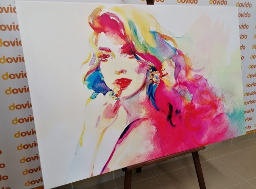 Obraz akvarelový ženský portrét
