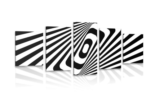 5-dílný obraz černobílá iluze