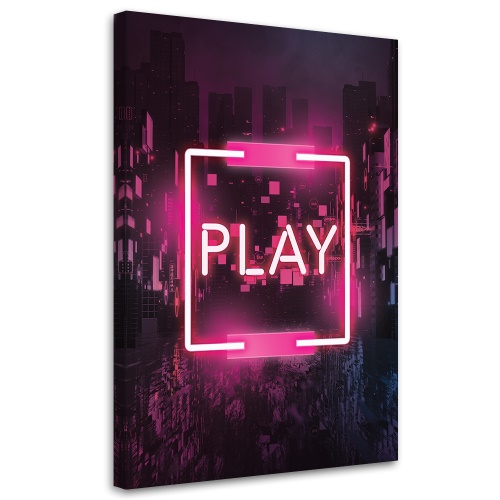 Obraz na plátně, Pink Play Inscription pro hráče
