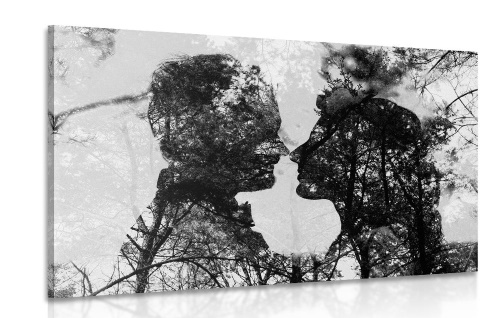 Obraz podoba lásky v černobílém provedení