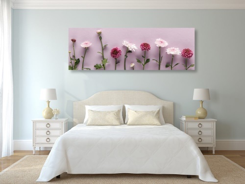 Obraz kompozice růžových chryzantém