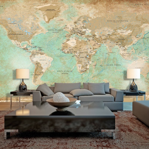 Fototapeta XXL - Turquoise World Map II