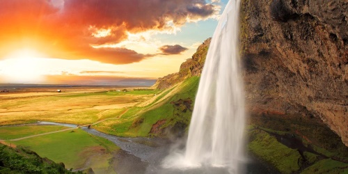 Obraz majestátní vodopád na Islandu