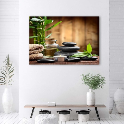 Obraz na plátně Kameny Bambus Zen Lázně
