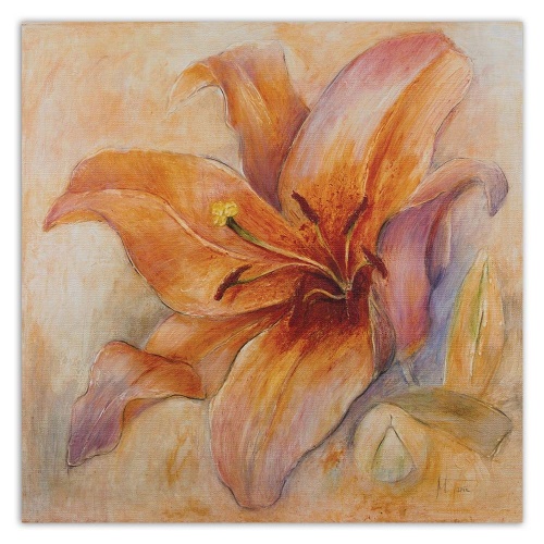 Obraz na plátně Lilie Květiny Oranžová