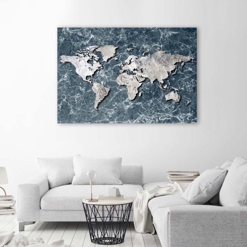 Obraz na plátně Mapa světa Marble Grey