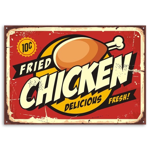 Obraz na plátně Retro znamení Chicken