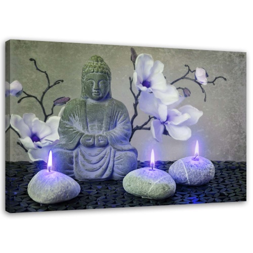 Obraz na plátně Svíčka Buddha Zen Orchid