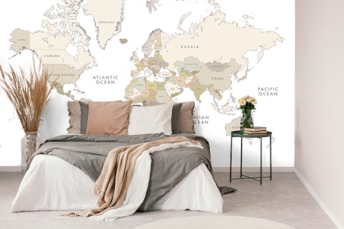 Samolepící tapeta mapa světa s vintage prvky