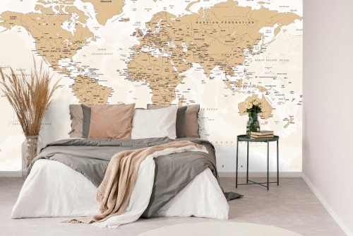 Samolepící tapeta mapa světa s vintage nádechem