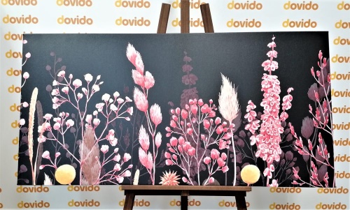Obraz  variace trávy v růžové barvě