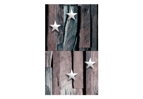 Fototapeta - Stars on Wood