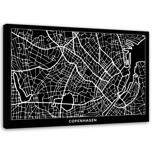 Obraz na plátně Mapa města Kodaň