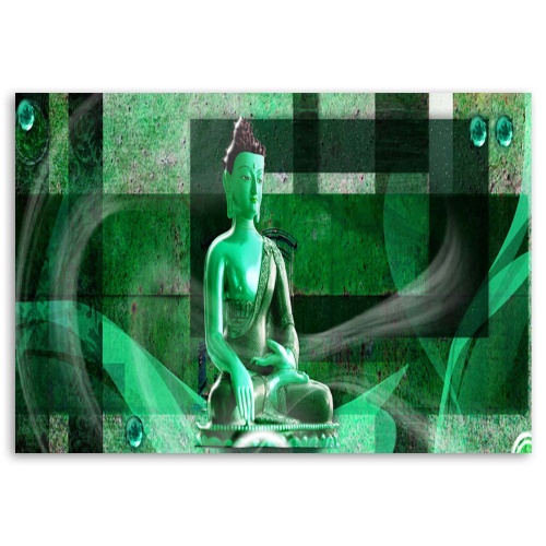 Obraz na plátně Buddha Zelená abstrakce