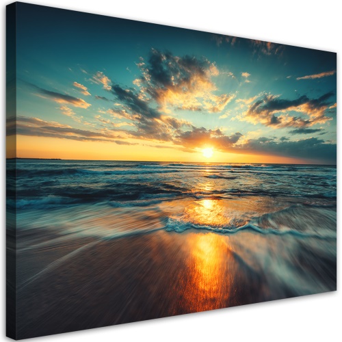 Obraz na plátně, Pláž Sea Sunset Beach