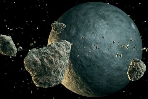 Obraz meteority v okolí planety
