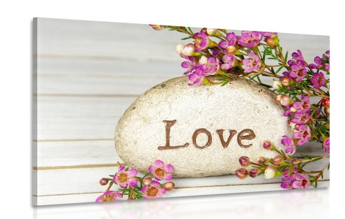 Obraz s nápisem na kameni Love