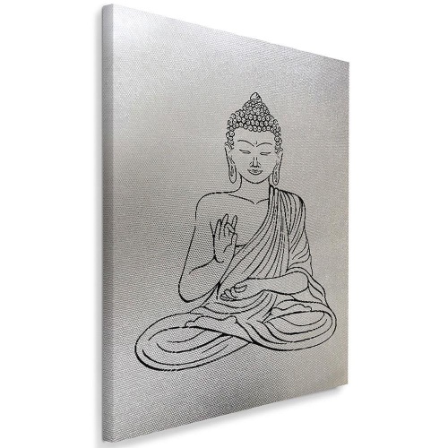Obraz na plátně Silver Buddha Zen Spa