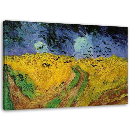 Obraz na plátně REPRODUKCE Pšeničné pole s havrany V. Gogh