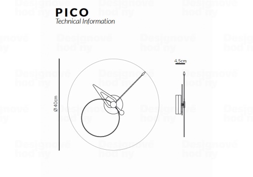 Designové nástěnné hodiny Nomon Pico BO 40cm