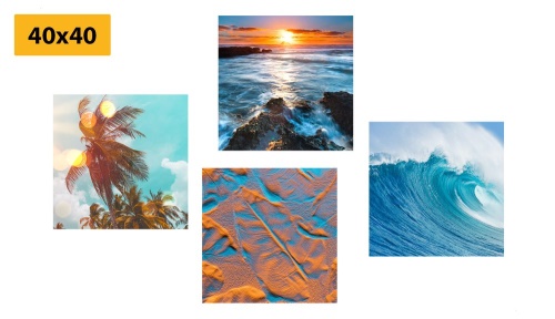 Set obrazů okouzlující mořská krajina