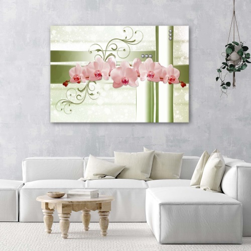 Obraz na plátně Růžové květinové orchideje